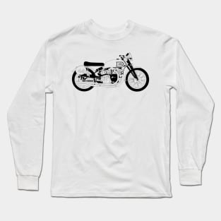 Vincent Black Lightning Black Outline Long Sleeve T-Shirt